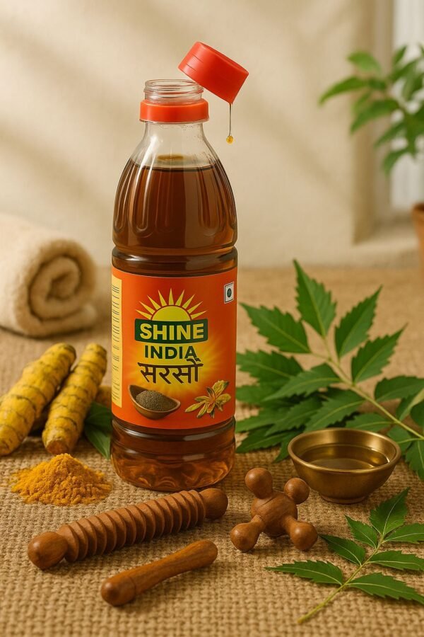Shine India Pure Mustard Oil –  Sarso Tel (1L) - Image 3