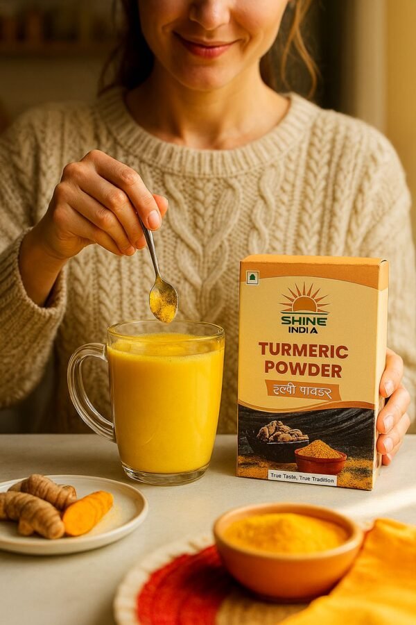 Shine India Turmeric Powder – Pure Haldi for Cooking & Wellness (100gm) - Image 2