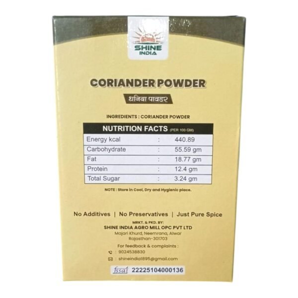 Shine India's Premium Coriander Powder – True Taste, True Tradition  (100g) - Image 4